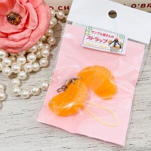 Cute Orange Mandarin Segment Phone Charm Keychain